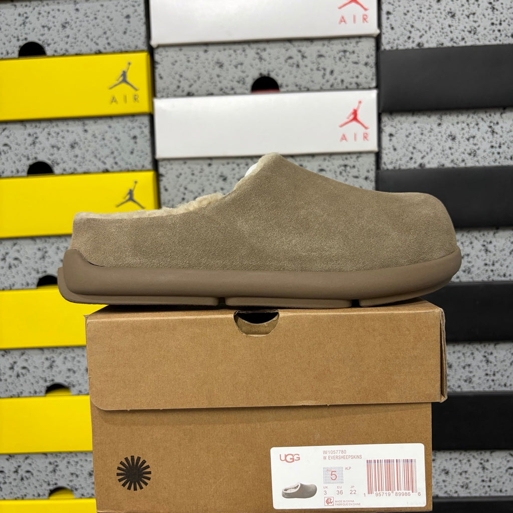 UGG Eversheepskin Mule – Women’s Slip-On Suede Clog with Sheepskin Lining in Almond