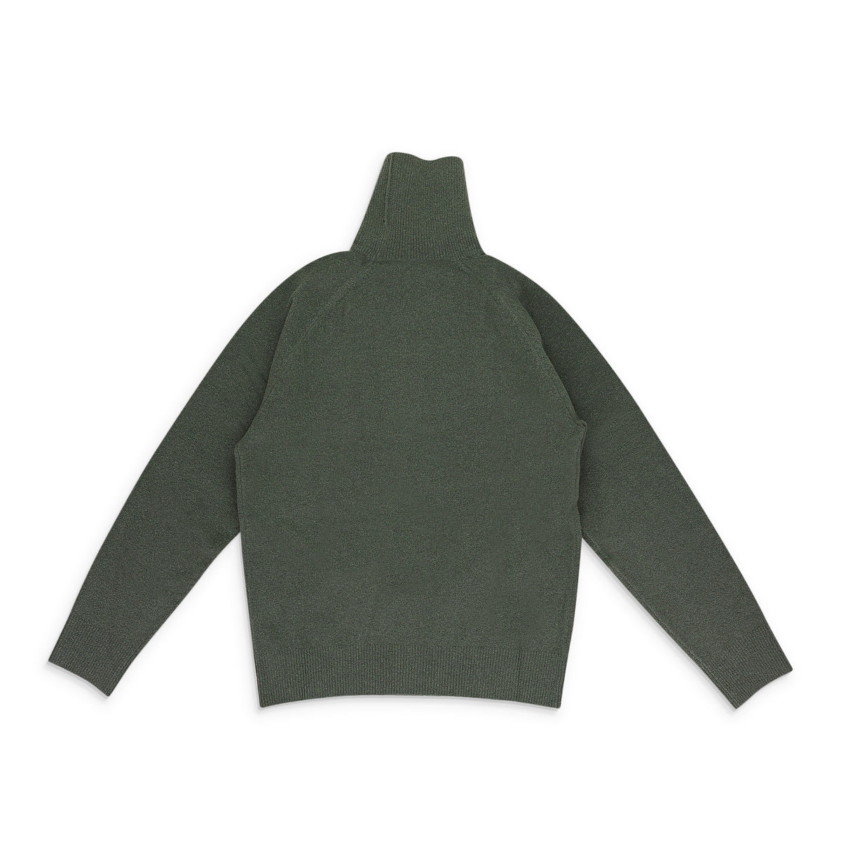 GREEN BOILED WOOL TURTLENECK SWEATER