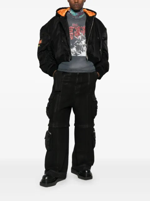 LỰU ĐẠN hooded bomber jacket