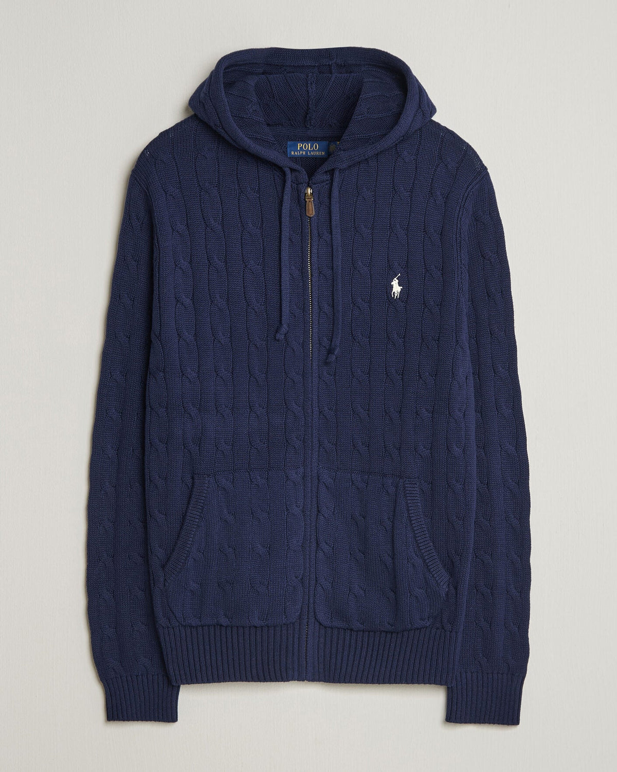 Polo Ralph Lauren Cable Knit Zip Hoodie - Black