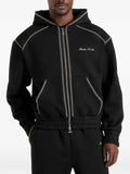 Manière De Voir Ollie unisex whipstitch raglan effect zip hoodie