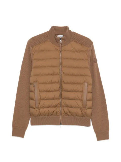Moncler quilted-panel zip-up cardigan