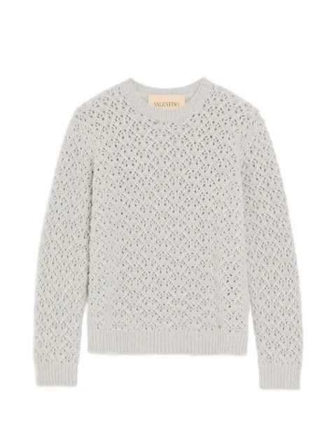 Valentino Garavani wool and cashmere sweater with metallic V-detail