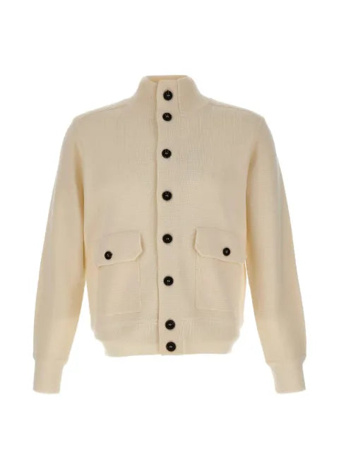 Kangra high-neck button-up cardigan
