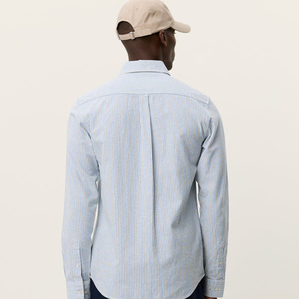 Les Deux Konrad Stripe Cotton Linen Shirt: Allure
