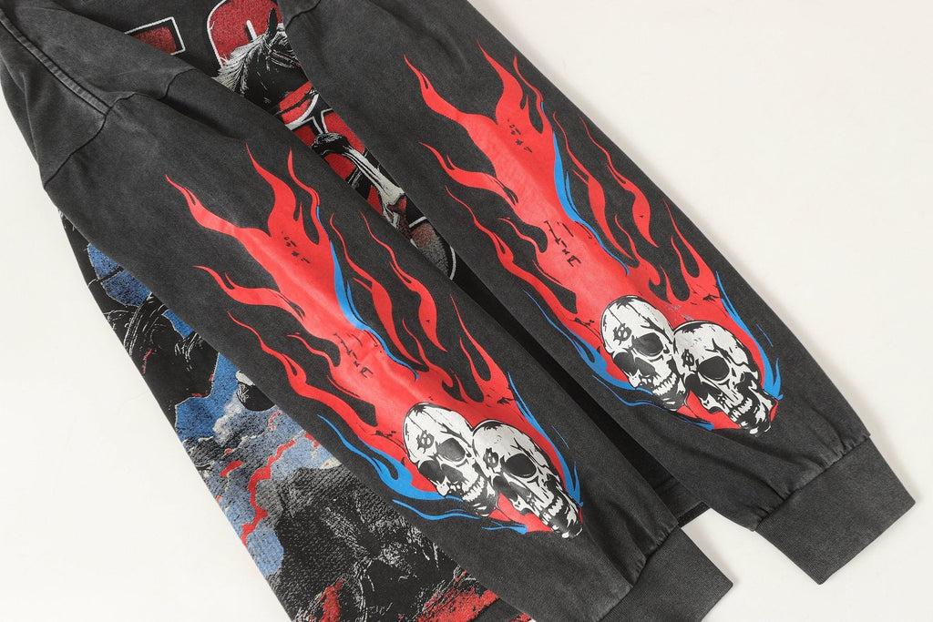 Godspeed Washed Black Cowboy Graphic Long-Sleeve T-Shirt