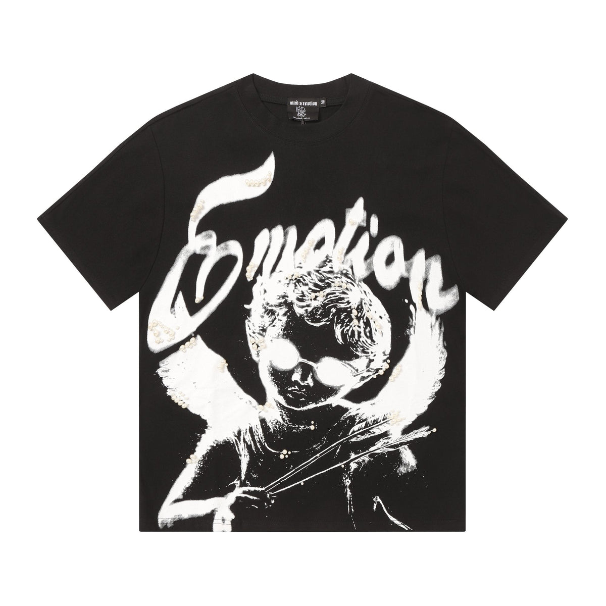 MIXED EMOTION Pearl Script Graphic T-Shirt