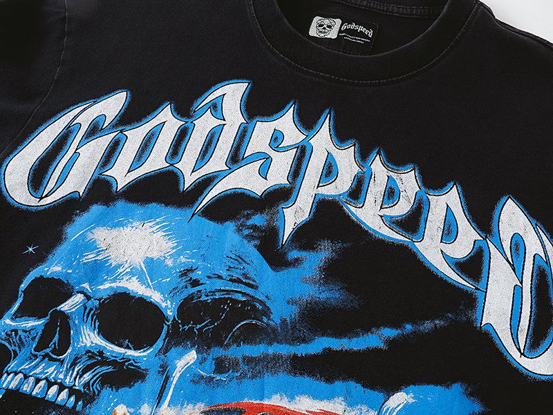 Godspeed Washed Black Truck Skull Graphic T-Shirt