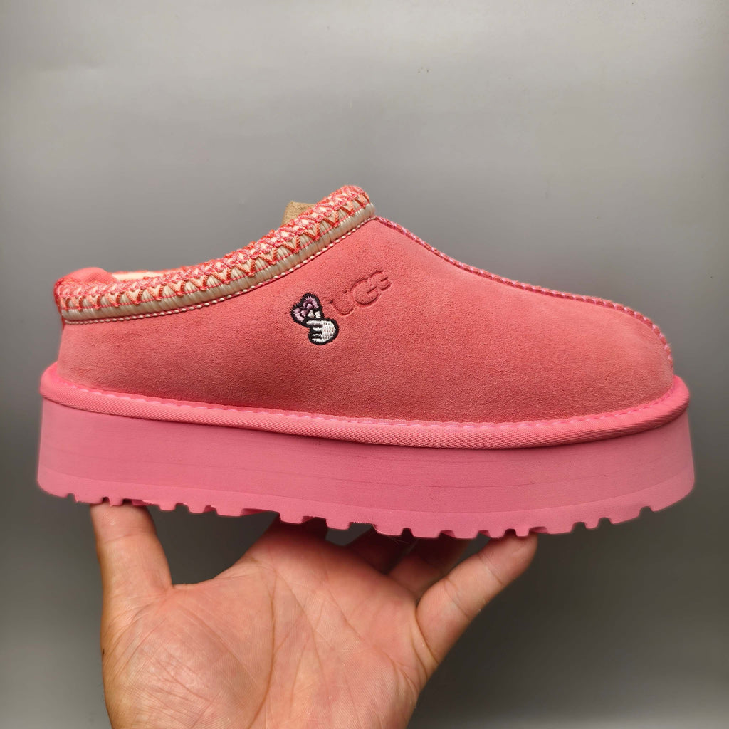 Rose Red Ethnic Style Chunky Sole Casual Sneakers — New Arrival | In Stock
