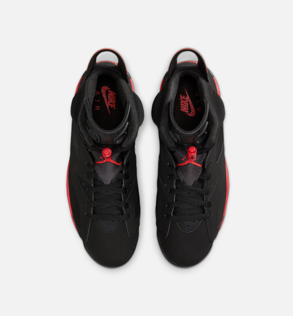 Air Jordan 6 Retro Infrared Men's Sneakers - Black/Light Crimson