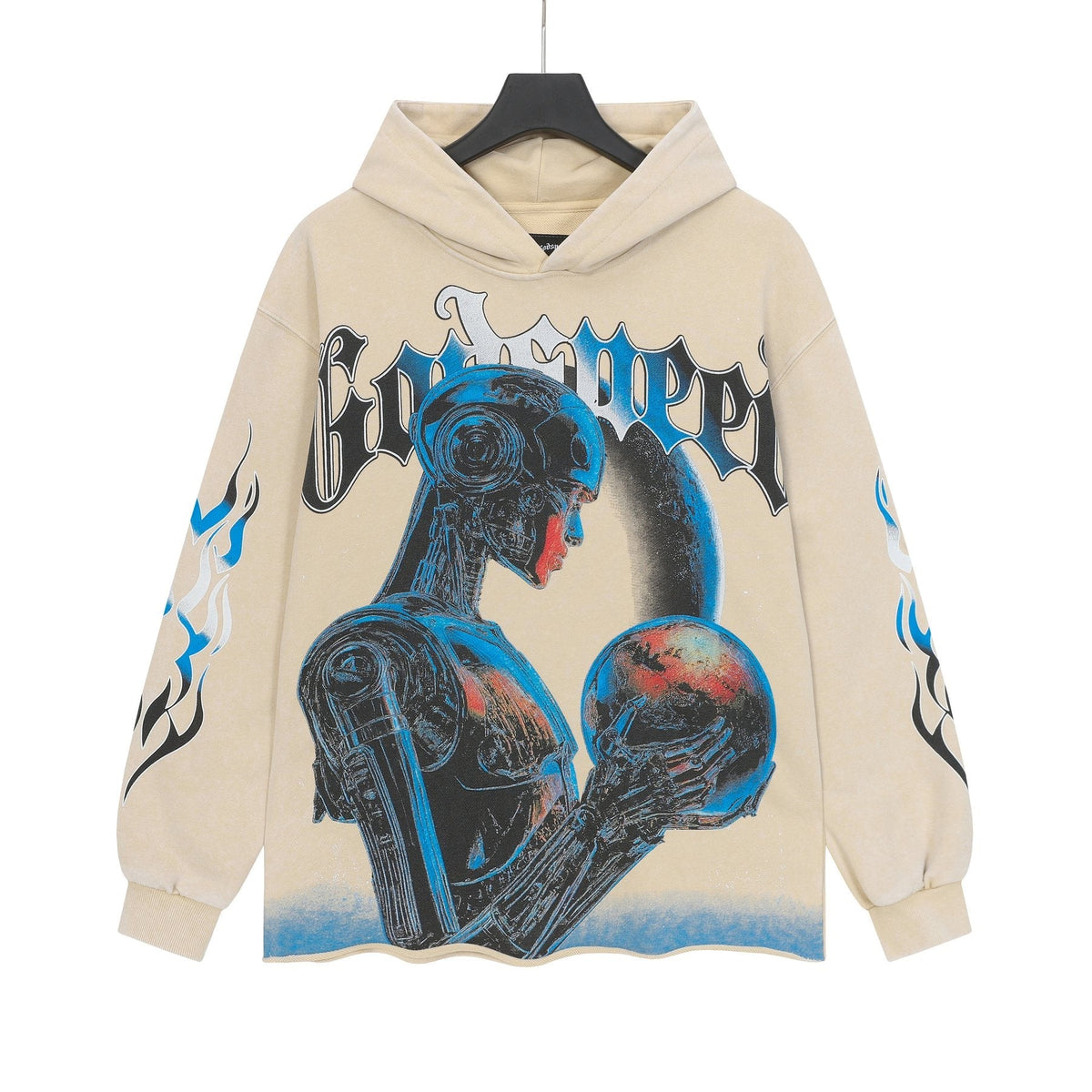 Godspeed Robot Skull Flame Graphic Hoodie