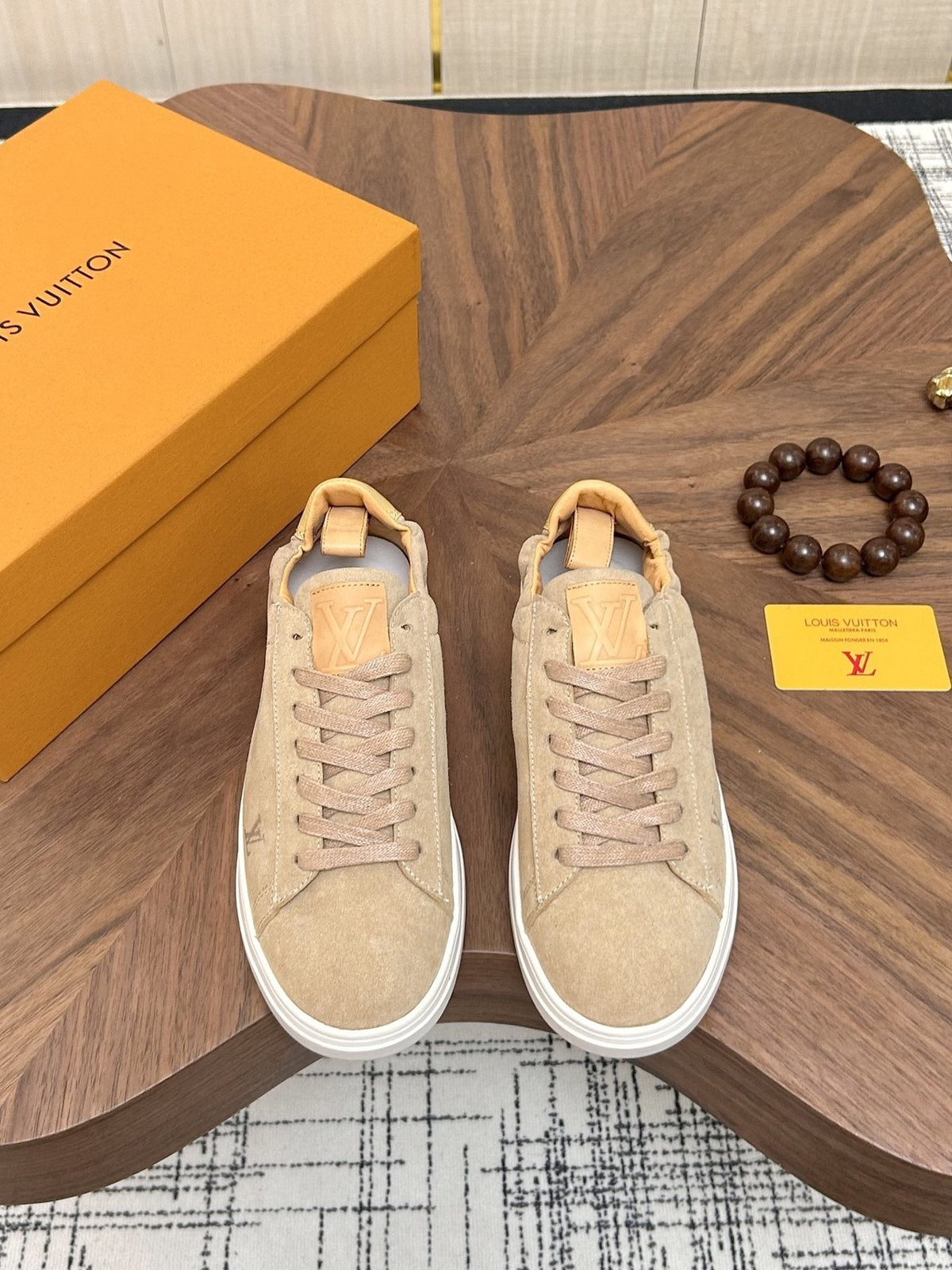 Louis Vuitton Brown Textured Low-Top Sneakers