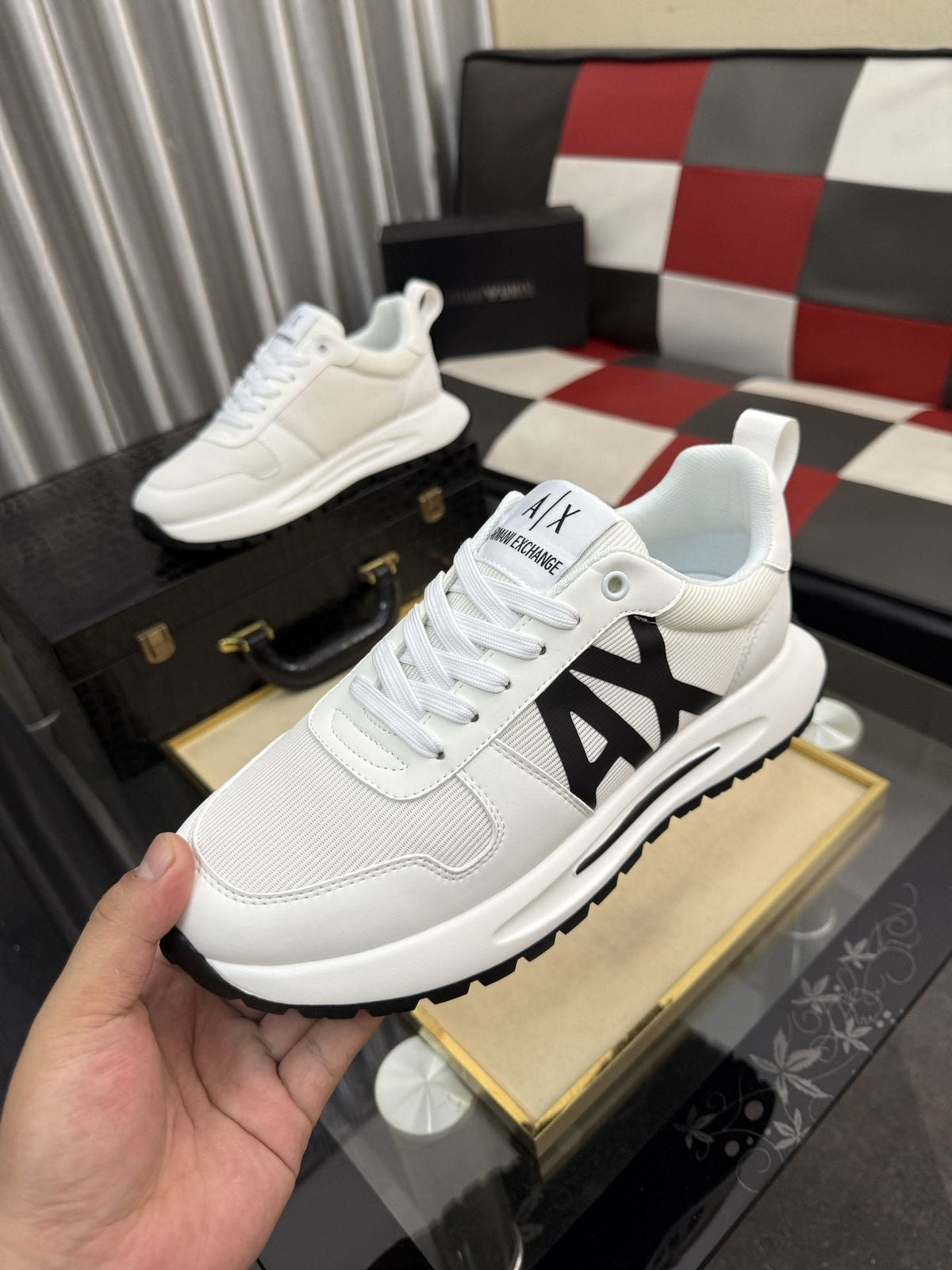 Armani Side-Graphic Casual Sneakers