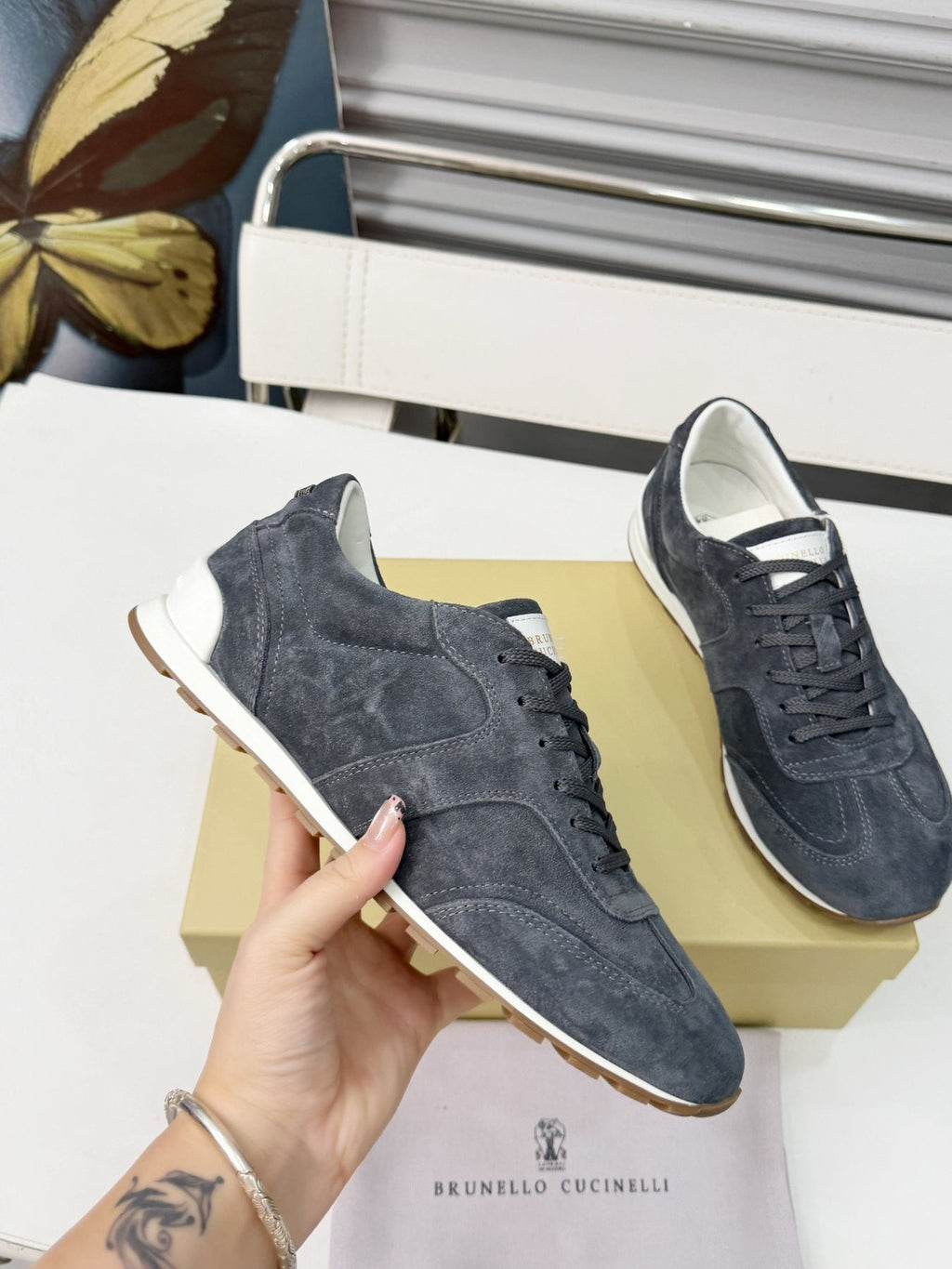 Brunello Cucinelli Paneled Low-Top Sneakers