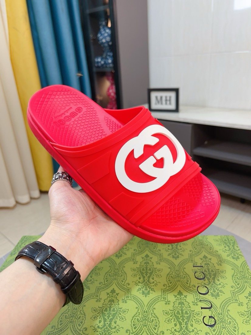 Gucci Emblem Slide Sandals