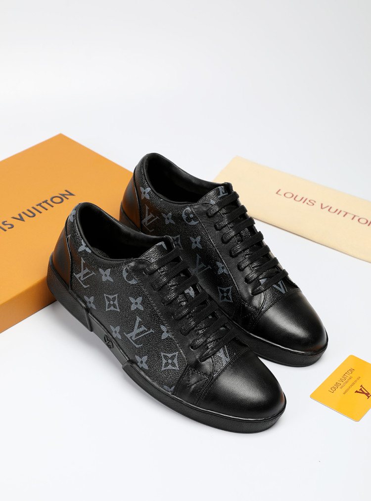 Louis Vuitton Black Monogram Panel Sneakers